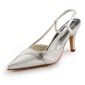 Satin Stiletto Heel Closed Toe Slingbacks Wedding Shoes With Rhinestone (047005370)