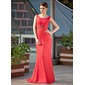Sheath Scoop Neck Sweep Train Chiffon Mother of the Bride Dress With Ruffle Beading (008018968) Sheath Scoop Neck Sweep Train Chiffon Mother of the Bride Dress With Ruffle Beading (008018968)
