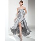 A-Line/Princess Sweetheart Asymmetrical Taffeta Prom Dress With Ruffle Beading (018020799)