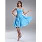 A-Line/Princess One-Shoulder Knee-Length Chiffon Homecoming Dress With Ruffle (022020773)