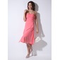 Empire Strapless Asymmetrical Chiffon Charmeuse Bridesmaid Dress With Ruffle Beading (007001106)