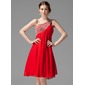 Empire One-Shoulder Knee-Length Chiffon Homecoming Dress With Ruffle Beading Sequins (022004455)