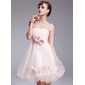 Empire Strapless Knee-Length Tulle Homecoming Dress With Ruffle Flower(s) (022020950) Empire Strapless Knee-Length Tulle Homecoming Dress With Ruffle Flower(s) (022020950)