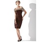 Sheath Off-the-Shoulder Knee-Length Charmeuse Mother of the Bride Dress With Ruffle Beading Sequins (008005919) Sheath Off-the-Shoulder Knee-Length Charmeuse Mother of the Bride Dress With Ruffle Beading Sequins (008005919)