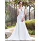 Mermaid Halter Chapel Train Chiffon Wedding Dress With Ruffle Lace Beadwork (002012033)