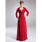 Imperium Sweetheart Gulv lengde Chiffon Kjole til brudens mor med Frynse Krystall Brosje (008002223)