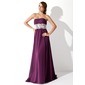 Empire Strapless Sweep Train Chiffon Prom Dress With Ruffle Lace Beading (018005060)