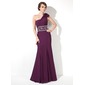 Sheath One-Shoulder Floor-Length Chiffon Evening Dress With Ruffle Beading (017005817) Sheath One-Shoulder Floor-Length Chiffon Evening Dress With Ruffle Beading (017005817)
