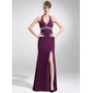 Sheath Halter Sweep Train Chiffon Prom Dress With Beading (018004886) Sheath Halter Sweep Train Chiffon Prom Dress With Beading (018004886)