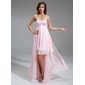 Empire Sweetheart Asymmetrical Chiffon Homecoming Dress With Ruffle Beading Sequins (022009969)