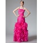 Mermaid Strapless Floor-Length Organza Prom Dress With Ruffle Beading (018020322) Mermaid Strapless Floor-Length Organza Prom Dress With Ruffle Beading (018020322)
