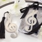 Treble Clef Brushed Metal Bookmark Favor With Elegant Silk Tassel (051008923)