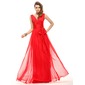 A-Line/Princess V-neck Floor-Length Chiffon Charmeuse Holiday Dress With Ruffle (020016067) A-Line/Princess V-neck Floor-Length Chiffon Charmeuse Holiday Dress With Ruffle (020016067)