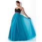 Empire Sweetheart Floor-Length Chiffon Tulle Prom Dress With Ruffle Beading Sequins (018004900)
