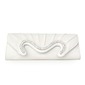 White Faux Leather Shell With Rhinestone Evening Handbags (012010428)