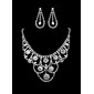 White Rhinestone Two Piece Ladies' Fine Design Wedding Jewelry Set (011011959) White Rhinestone Two Piece Ladies' Fine Design Wedding Jewelry Set (011011959)