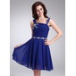 A-Line/Princess Square Neckline Knee-Length Chiffon Homecoming Dress With Ruffle Beading (022021007)