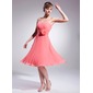 A-Line/Princess Knee-Length Chiffon Cocktail Dress With Ruffle Flower(s) (016008222)