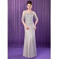 Mermaid Scoop Neck Floor-Length Chiffon Tulle Mother of the Bride Dress With Beading Sequins (008019704) Mermaid Scoop Neck Floor-Length Chiffon Tulle Mother of the Bride Dress With Beading Sequins (008019704)