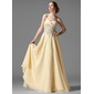 A-Line/Princess Sweetheart Floor-Length Chiffon Prom Dress With Ruffle Beading (018004901)
