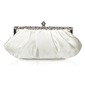 Ivory Gorgeous Satin Shell With Rhinestone Evening Handbags/ Clutches More Colors Available (012005572)