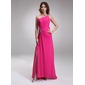Sheath One-Shoulder Sweep Train Chiffon Prom Dress With Ruffle Beading (018005097) Sheath One-Shoulder Sweep Train Chiffon Prom Dress With Ruffle Beading (018005097)