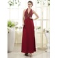 Sheath Halter Floor-Length Chiffon Mother of the Bride Dress With Beading (008015452)