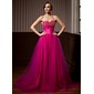 A-Line/Princess Sweetheart Sweep Train Taffeta Tulle Quinceanera Dress With Ruffle Beading (021020620) A-Line/Princess Sweetheart Sweep Train Taffeta Tulle Quinceanera Dress With Ruffle Beading (021020620)