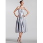 A-Line/Princess Sweetheart Knee-Length Satin Bridesmaid Dress With Ruffle (007005193)