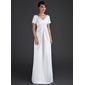 A-Line/Princess V-neck Floor-Length Satin Maternity Bridesmaid Dress With Ruffle Lace (045004413)