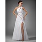 Sheath One-Shoulder Sweep Train Chiffon Prom Dress With Ruffle Beading (018005081) Sheath One-Shoulder Sweep Train Chiffon Prom Dress With Ruffle Beading (018005081)