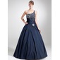 Ball-Gown One-Shoulder Floor-Length Taffeta Quinceanera Dress With Beading Sequins (021020793)