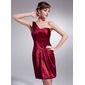 A-Line/Princess One-Shoulder Knee-Length Charmeuse Cocktail Dress With Ruffle (016008686) A-Line/Princess One-Shoulder Knee-Length Charmeuse Cocktail Dress With Ruffle (016008686)