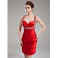 Sheath Sweetheart Short/Mini Charmeuse Homecoming Dress With Ruffle Beading Sequins (022003370)