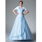 Ball-Gown Sweetheart Floor-Length Satin Tulle Quinceanera Dress With Ruffle Lace Beading (021004551)