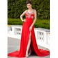 Empire Sweetheart Court Train Chiffon Evening Dress With Beading Appliques (008024579) Empire Sweetheart Court Train Chiffon Evening Dress With Beading Appliques (008024579)
