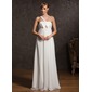 Empire One-Shoulder Floor-Length Chiffon Maternity Bridesmaid Dress With Ruffle (020015083)