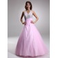 A-Line/Princess Halter Floor-Length Satin Tulle Quinceanera Dress With Ruffle Beading Sequins (021004662) A-Line/Princess Halter Floor-Length Satin Tulle Quinceanera Dress With Ruffle Beading Sequins (021004662)