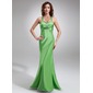 Empire Halter Floor-Length Charmeuse Prom Dress With Ruffle Beading Sequins (018004842) Empire Halter Floor-Length Charmeuse Prom Dress With Ruffle Beading Sequins (018004842)
