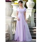 A-Lijn/Prinses Vierkante Halslijn Vloerlengte Chiffon Moeder van de Bruid Jurk met Roes Beading Pailletten (008024570)