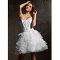 A-Line/Princess Sweetheart Knee-Length Organza Satin Homecoming Dress With Ruffle Beading (022007289) A-Line/Princess Sweetheart Knee-Length Organza Satin Homecoming Dress With Ruffle Beading (022007289)