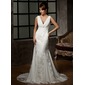 Mermaid V-neck Court Train Chiffon Tulle Wedding Dress With Ruffle Lace (002000583) Mermaid V-neck Court Train Chiffon Tulle Wedding Dress With Ruffle Lace (002000583)