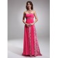 Empire Sweetheart Sweep Train Chiffon Lace Prom Dress With Ruffle Beading (018016893)