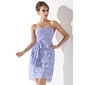 Sheath Sweetheart Knee-Length Chiffon Homecoming Dress With Ruffle Lace (022009159)