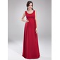 Empire Scoop Neck Floor-Length Chiffon Charmeuse Maternity Bridesmaid Dress With Sash (045004414)