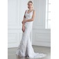 Mermaid V-neck Court Train Organza Satin Wedding Dress With Lace Beadwork (002005248) Mermaid V-neck Court Train Organza Satin Wedding Dress With Lace Beadwork (002005248)