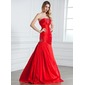 Mermaid Strapless Floor-Length Taffeta Evening Dress With Ruffle Beading (017021070)