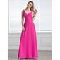 A-Line/Princess V-neck Floor-Length Chiffon Bridesmaid Dress With Ruffle (007001819) A-Line/Princess V-neck Floor-Length Chiffon Bridesmaid Dress With Ruffle (007001819)