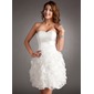 Tubo Coração Curto/ Mini Organza Vestido de boas vindas com Pregueado (022020995)