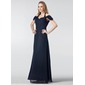 Sheath Halter Floor-Length Chiffon Bridesmaid Dress With Ruffle (007004439)